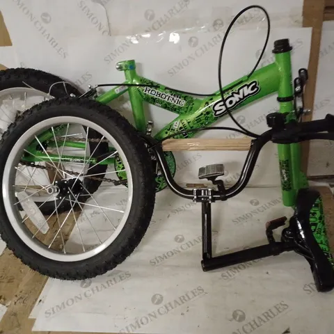 SONIC ROBOTNIC 16" BOYS BIKE, GREEN [COLLECTION ONLY]