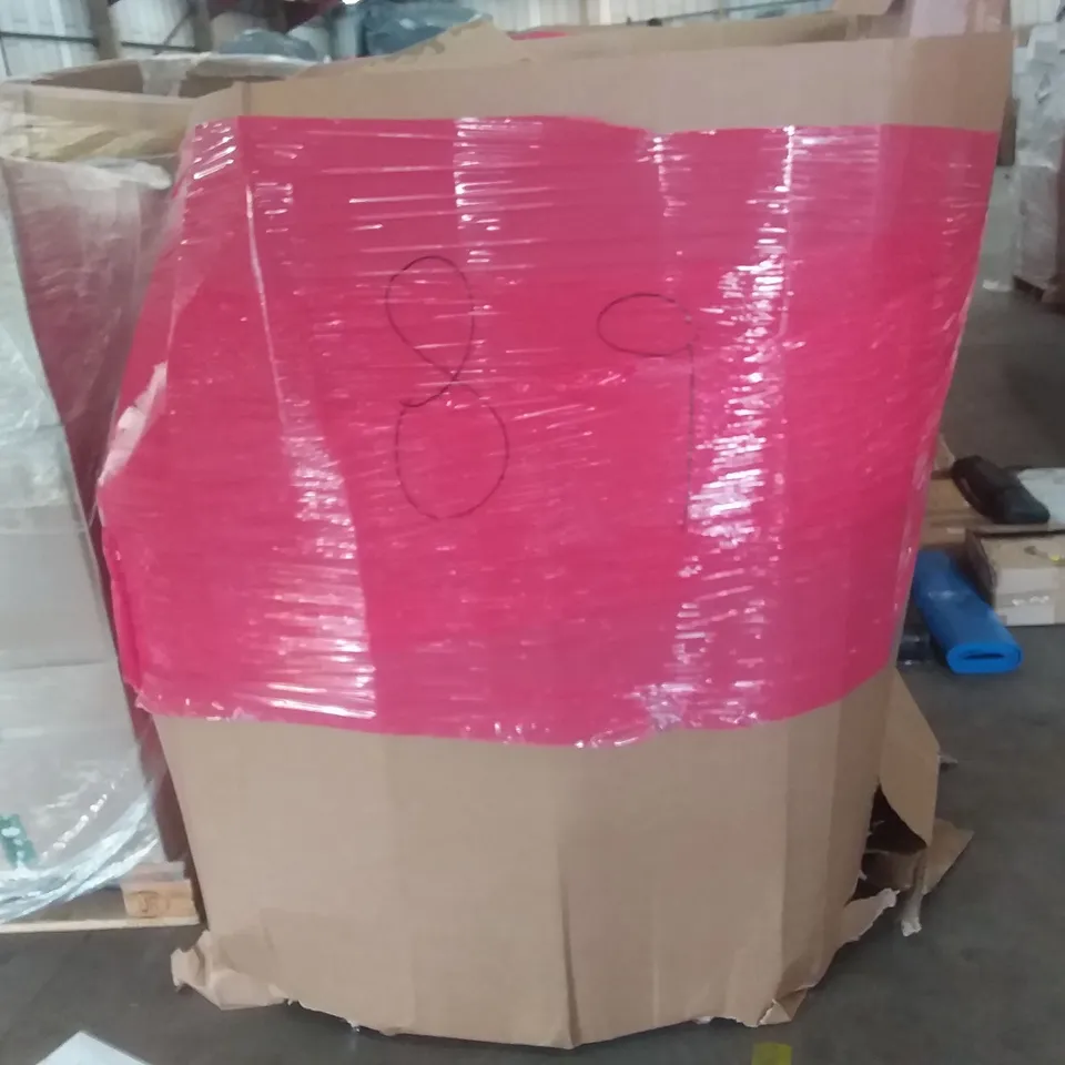 PALLET OF ASSORTED ITEMS INCLUDING,PARTYPAX, ACCSTORE FABRIC WARDROBE, GREELUSTER,  NATURAL BAMBOO CHEESE BOARD, JJ JUJIN 4FT TRAMPOLINE, SIMPLE SUPPORT CURTAIN