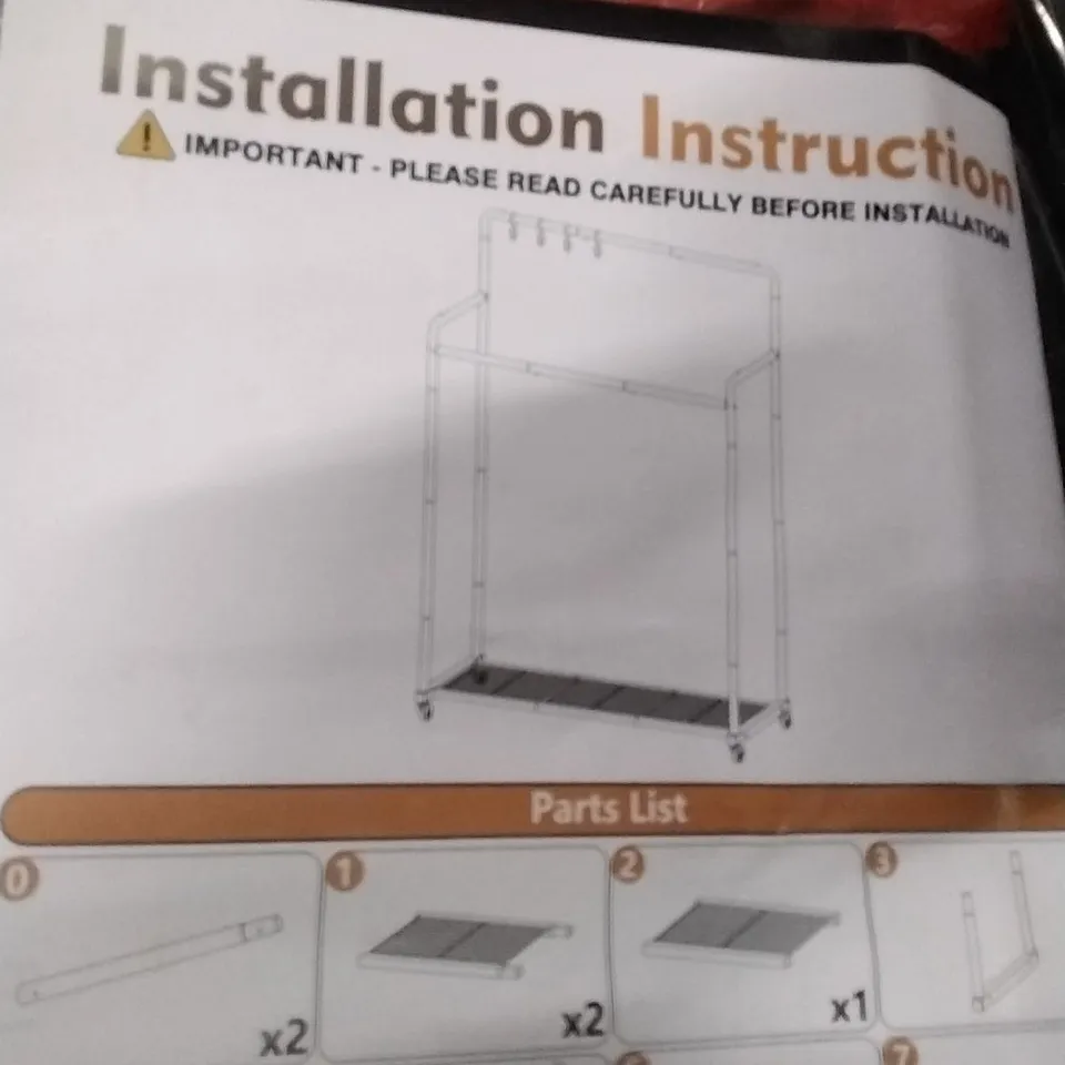BOXED CLOTHING RACK 