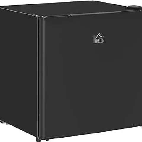 BOXED HOMCOM 46 LITRE TABLE TOP MINI FRIDGE, SMALL FRIDGE WITH ICE BOX, REVERSIBLE DOOR, ADJUSTABLE TEMPERATURE, BLACK