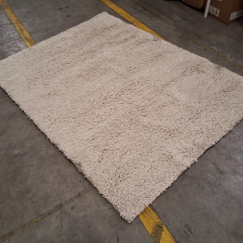 CREAM SHAGGY RUG, RECTANGULAR APPROXIMATELY 160×220CM