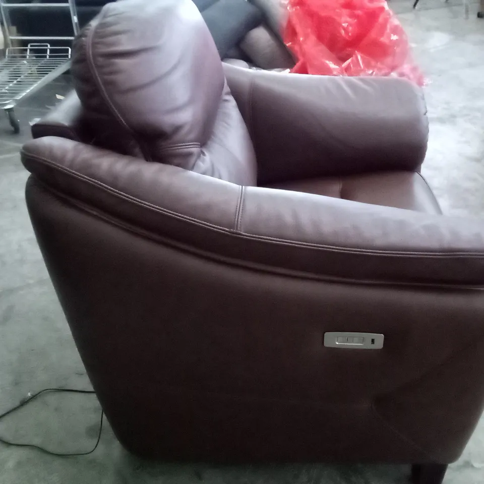 DESIGNER G PLAN  JACKSON ELECTRIC RECLINER CHAIR - CAPRI OAK LEATHER 
