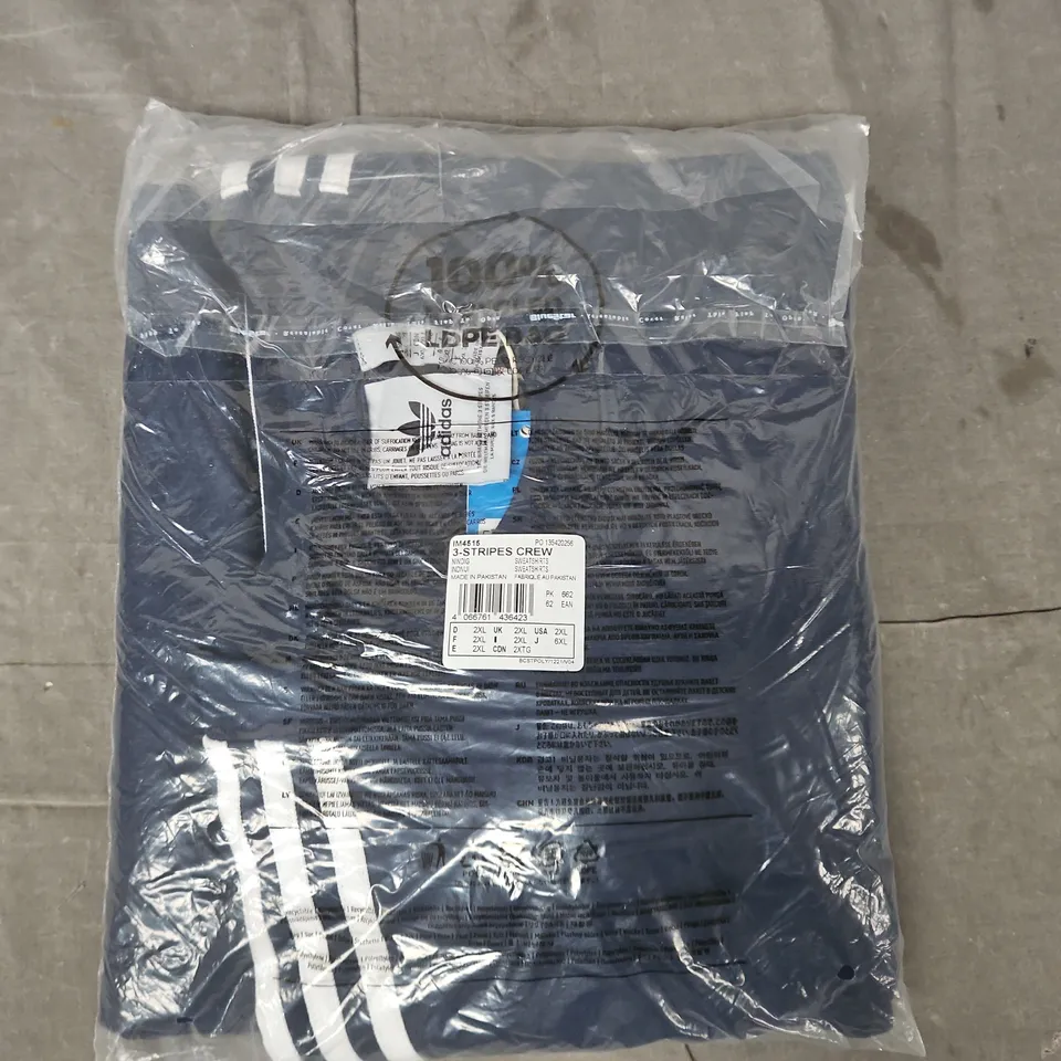 ADIDAS 3-STRIPES CREW SWEATSHIRT IN NAVY SIZE 2XL