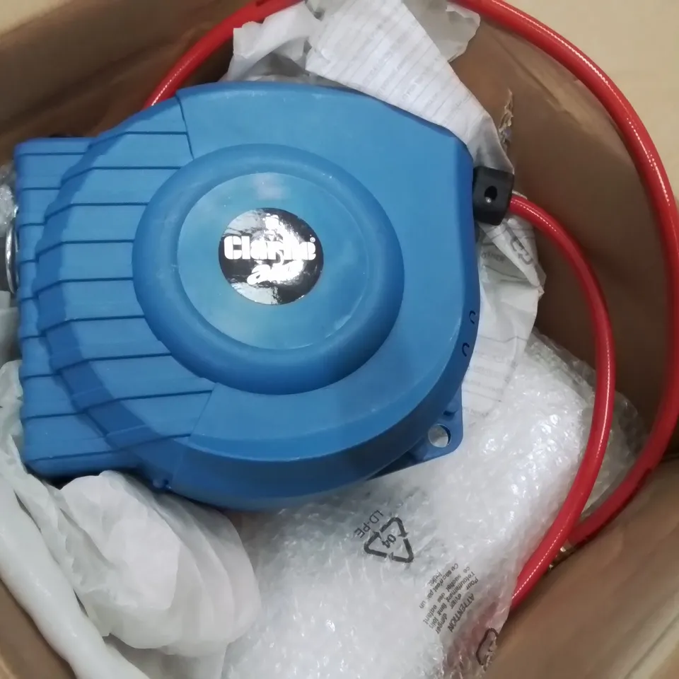 BOXED CLARKE AIR COMPRESSION HOSE REEL