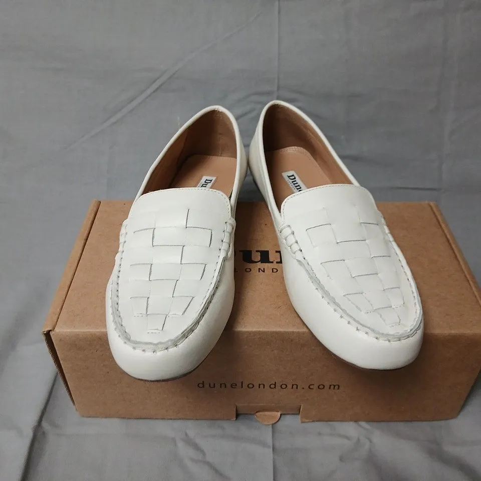 Dune London White Leather Woven Driving Loafer – UK 6 (EU 39) – Pair
