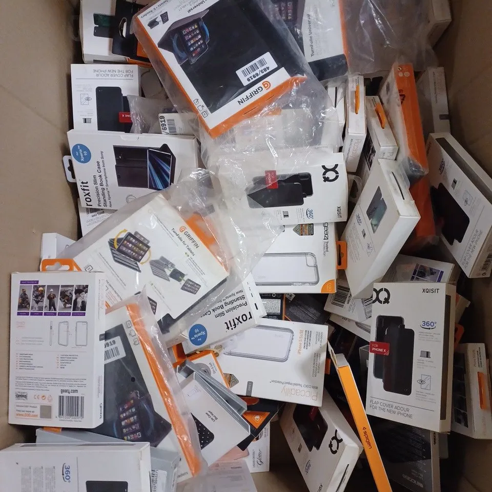 APPROXIMATELY 50 ASSORTED SMARTPHONE & TABLET PROTECTIVE CASES FOR VARIOUS MODELS 