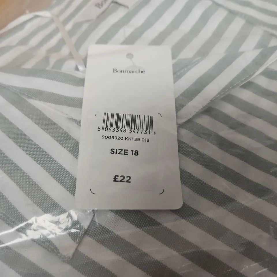 BAGGED BONMARCHE LADIES WOVEN LS STRIPE OXFORD SHIRT - 18
