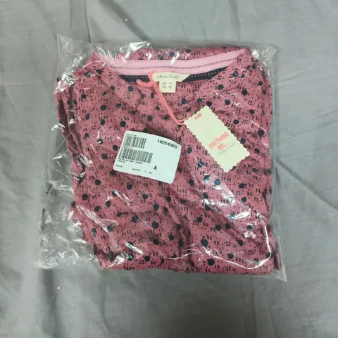 WHITE STUFF WOMEN'S PINK SPLATTER PRINT KNIT TOP – UK 14 (EU 42). BAGGED