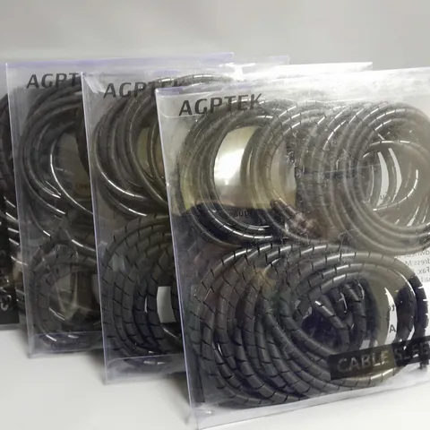 LOT OF 4 AGPTEK 10M UNIVERSAL CABLE SLEEVES