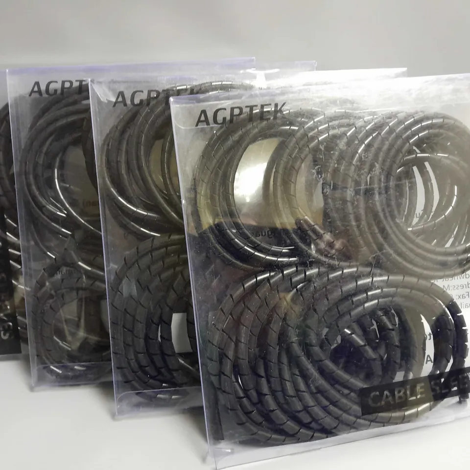 LOT OF 4 AGPTEK 10M UNIVERSAL CABLE SLEEVES