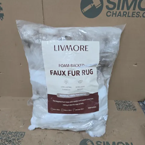 BAGGED LIVMORE FOAM-BACKED FAUX FUR RUG (120CM)