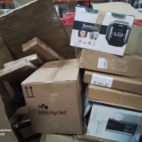 PALLET CONTAINING VARIOUS ASSORTED ITEMS TO INCLUDE: HOT/BOILED/CHILLED WATER FILTER MACHINE, BAMBOO RICE COOKER, AND LOTS MORE UNMARKED BOXED ITEMS 