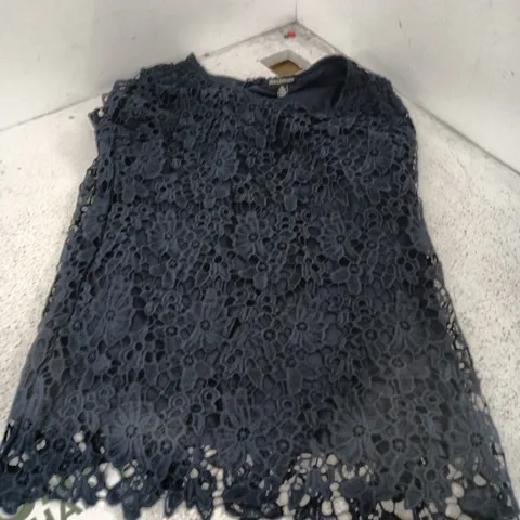 NINA LEONARD NAVY LACE DRESS – SIZE XL (UK 16-18) [LACE OVERLAY]