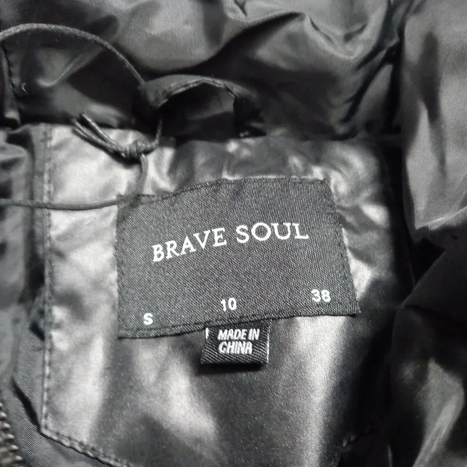 BRAVE SOUL DIAMOND HOOD PUFFER - BLACK SIZE 10