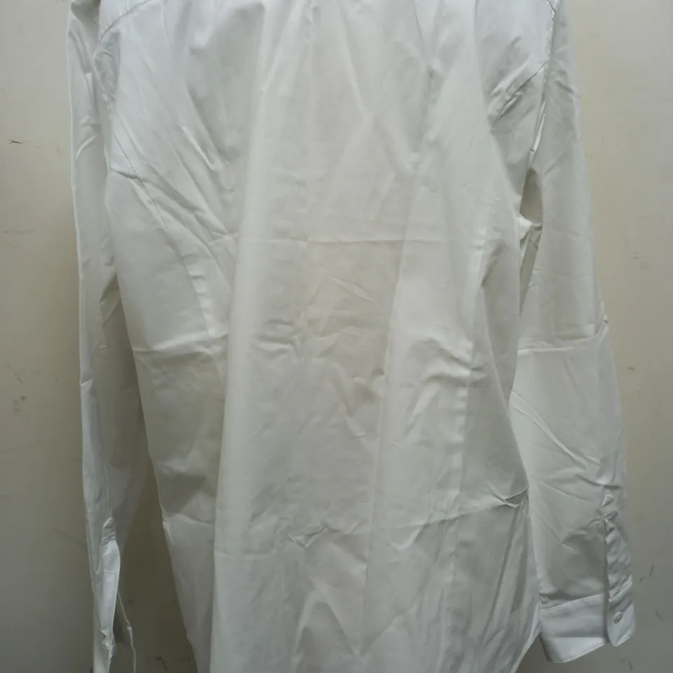 PURE COLLECTION COTTON PINUCK SHIRT IN WHITE - UK SIZE 18