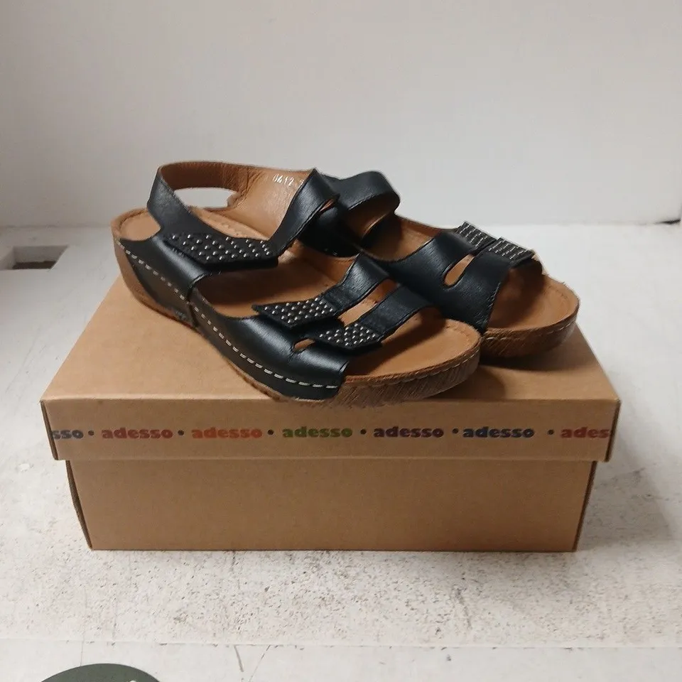 ADESSO BLACK LEATHER SANDALS – 6