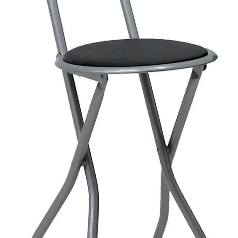 OYPLA BLACK PADDED FOLDING HIGH CHAIR BREAKFAST KITCHEN BAR STOOL