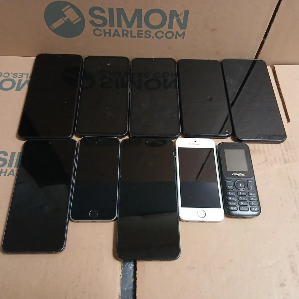 TEN ASSORTED DAMAGED/UNRESPONSIVE MOBILE PHONES