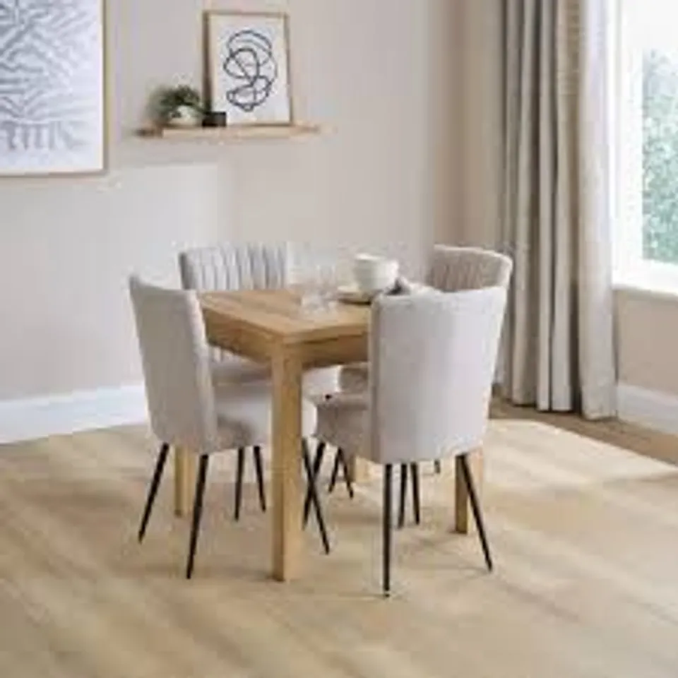BOXED FULTON 4-6 SEATER RECTANGULAR FLIP TOP DINING TABLE - RUSTIC OAK EFFECT (1 BOX)