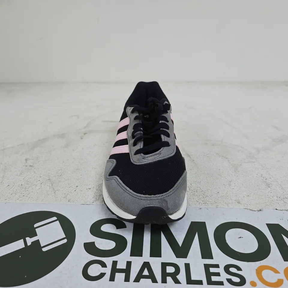 ADIDAS BLACK/PINK TRAINERS SIZE 6 UNBOXED