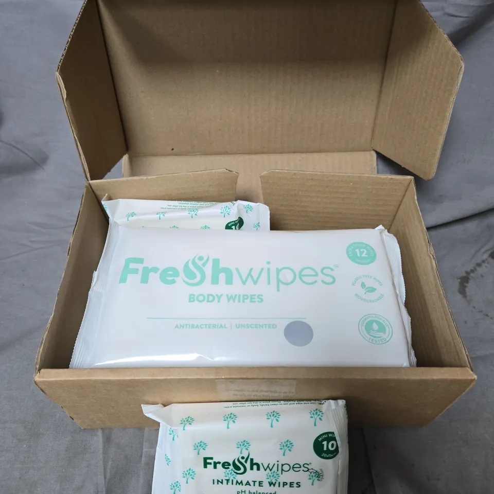 FRESHWIPES LOT OF 6 PACKS OF FEMININE WIPES - 2 X INTIMATE WIPES AND 4 X BODY WIPES