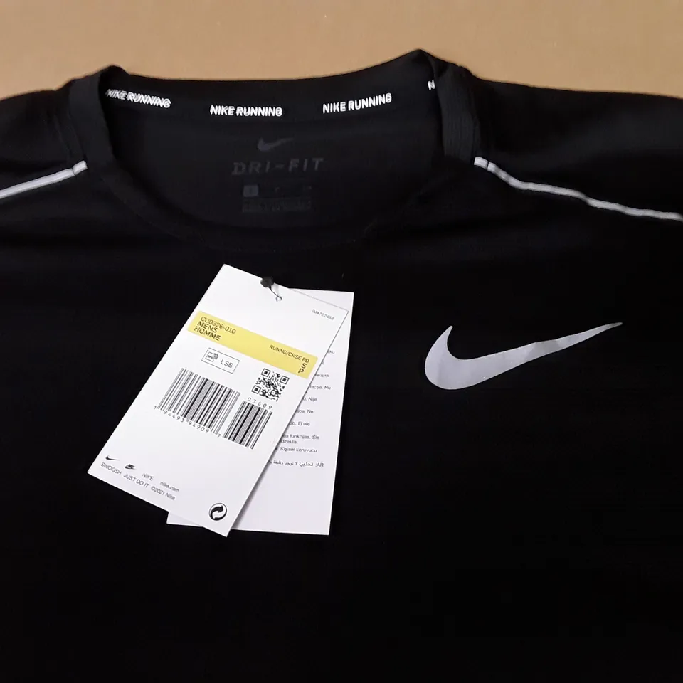 NIKE RUNNING MEN'S BLACK TEE - S