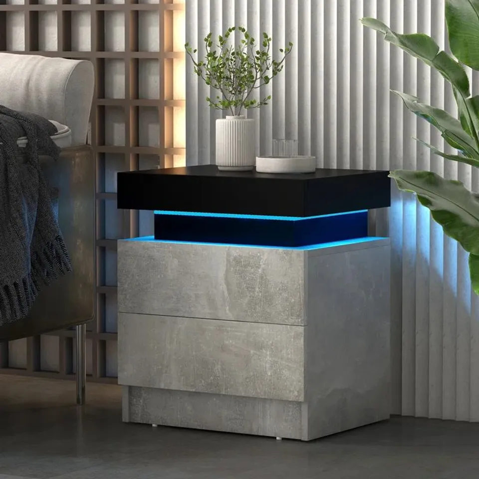 BOXED BRENNO BEDSIDE TABLE (1 BOX)