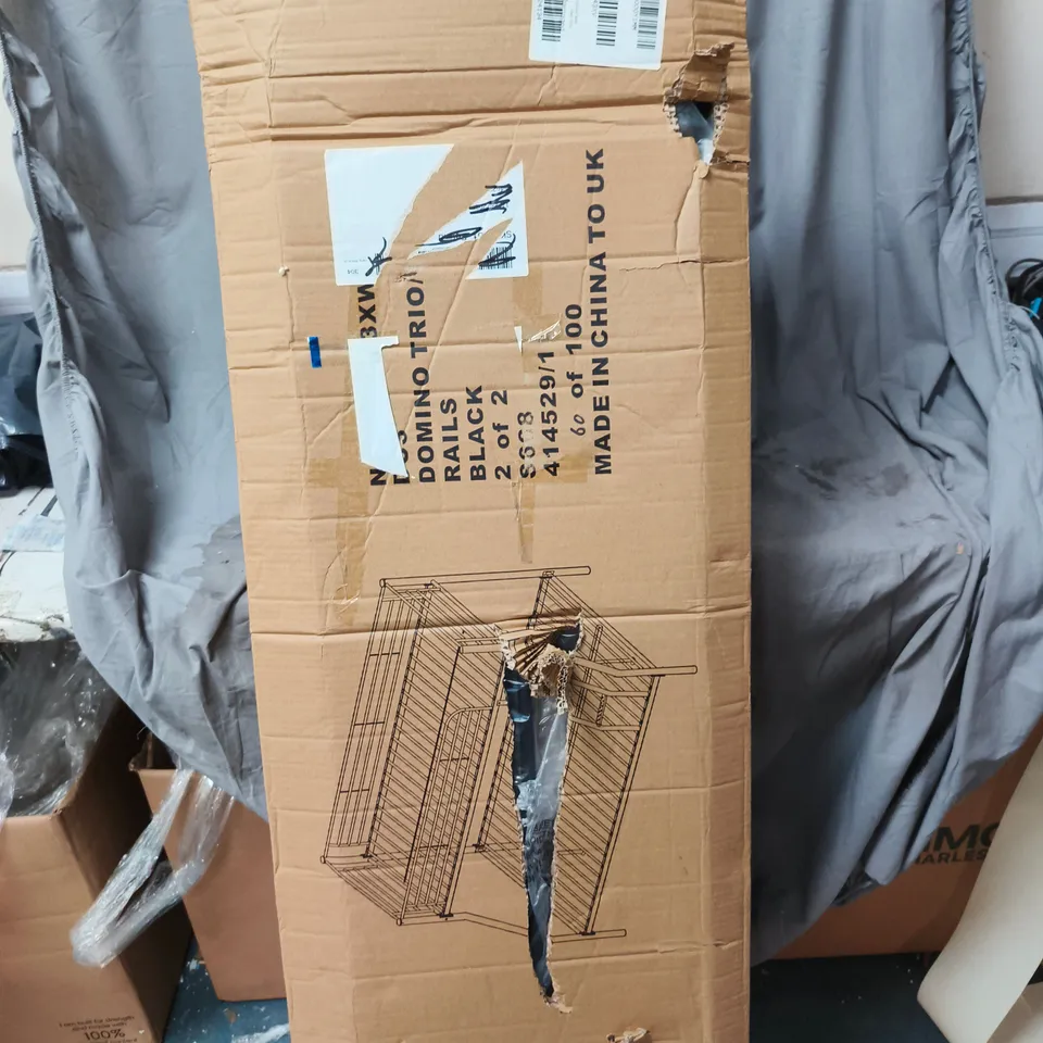 VERY HOME DOMINO METAL TRIO BUNK BED WITH OPTIONAL MATTRESSES - WITH LADDER AND TOP BUNK GUARD RAIL