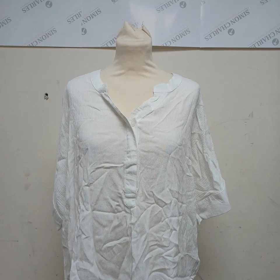 MAISON DE NIMES CRINKLE BLOUSE WHITE - SIZE LARGE