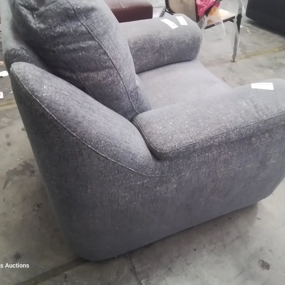 QUALITY ITALIAN DESIGNED & MANUFACTURED PARMA POWER RECLINING EASY CHAIR CARMARGE GREY FABRIC 
