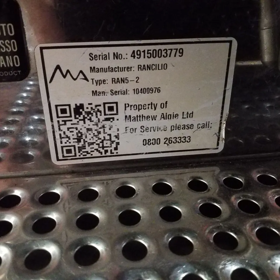 RANCILIO RAN5-2 COMMERCIAL 2 BARRISTA COFFEE MACHINE