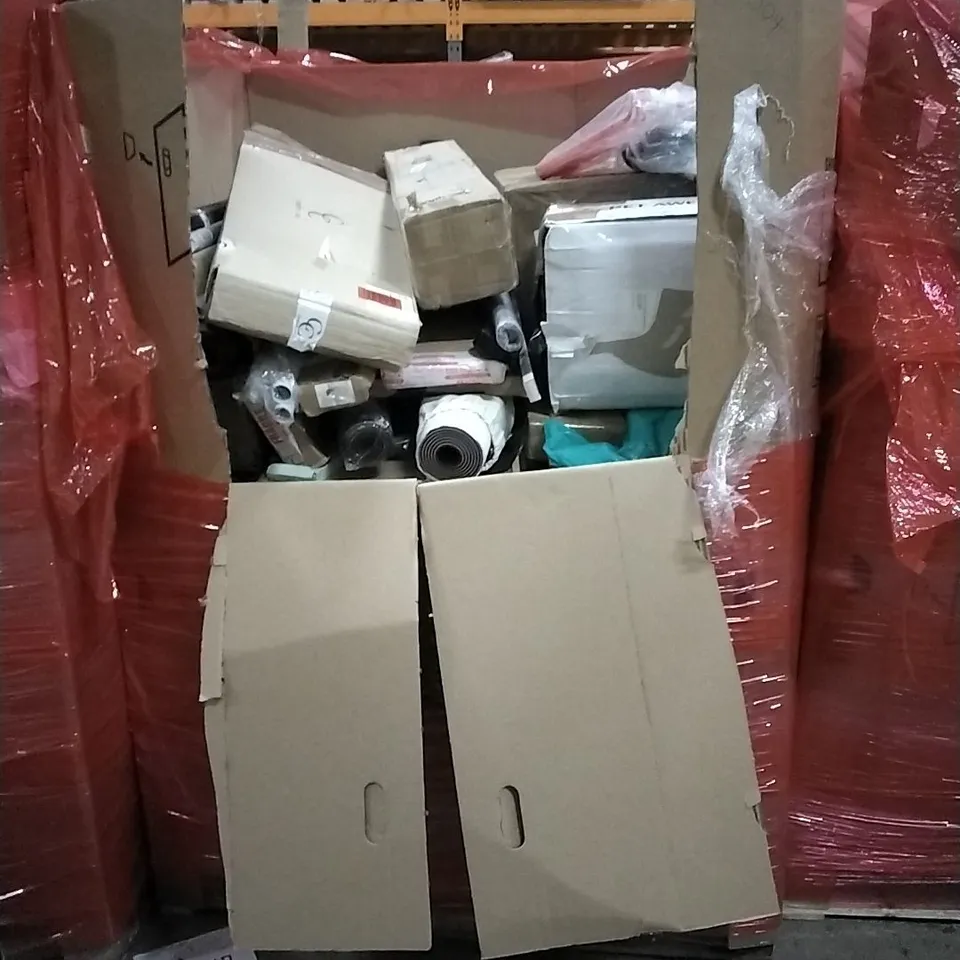 PALLET OF HOUSEHOLD ITEMS TO INCLUDE MUSICAL MOBILE, GAZEBO, PLANT POT AND OTHER ASSORTED ITEMS..