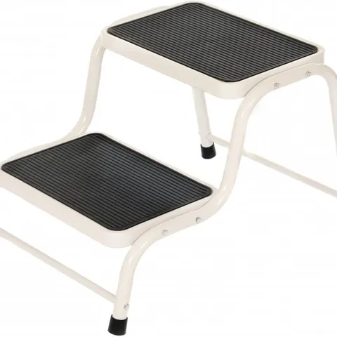 BOXED DOUBLE CARAVAN STEP STOOL STEEL NON SLIP RUBBER TREAD SAFETY