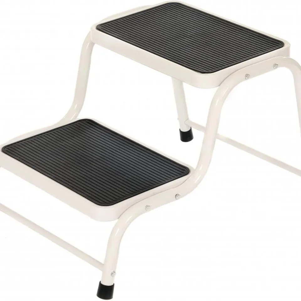BOXED DOUBLE CARAVAN STEP STOOL STEEL NON SLIP RUBBER TREAD SAFETY