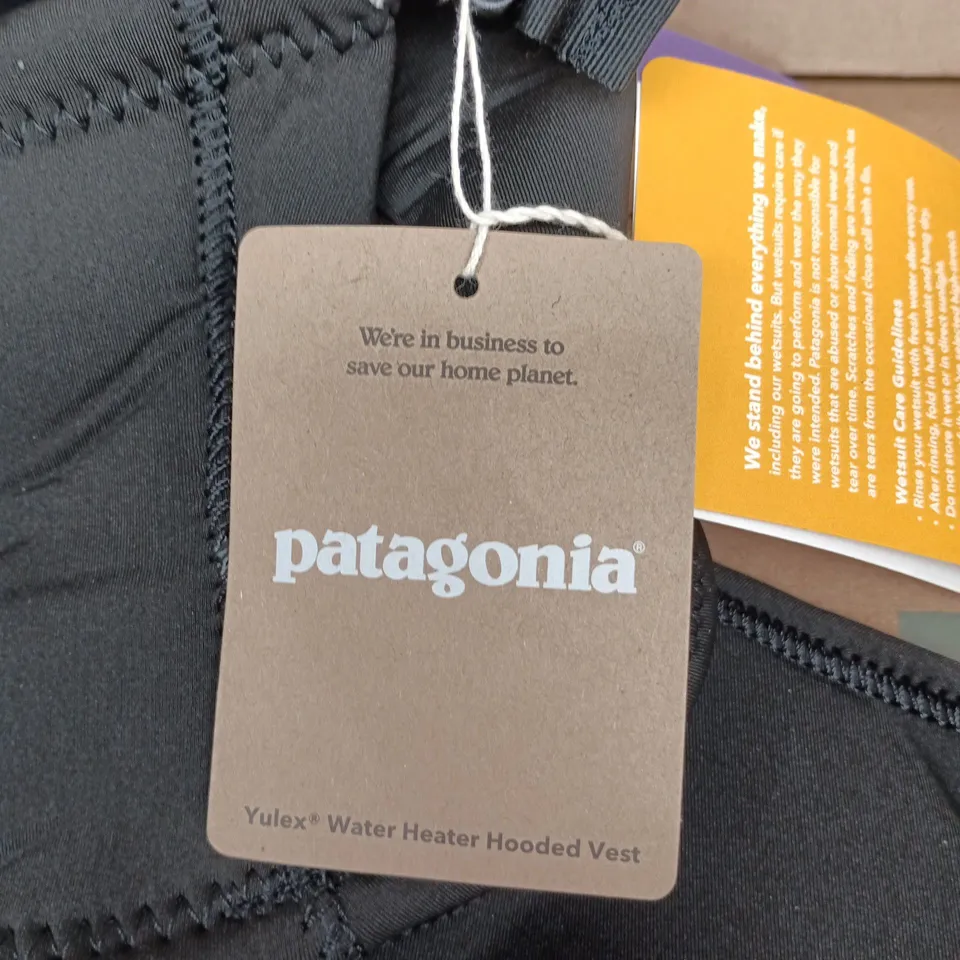 PATAGONIA YULEX WATER HEATER HOODED VEST – BLACK, SIZE S