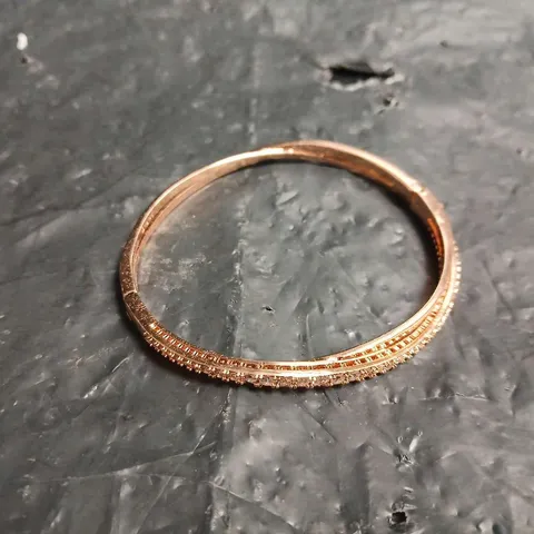 BOXED SWAROVSKI ROSE GOLD-TONE PAVÉ-SET BANGLE BRACELET
