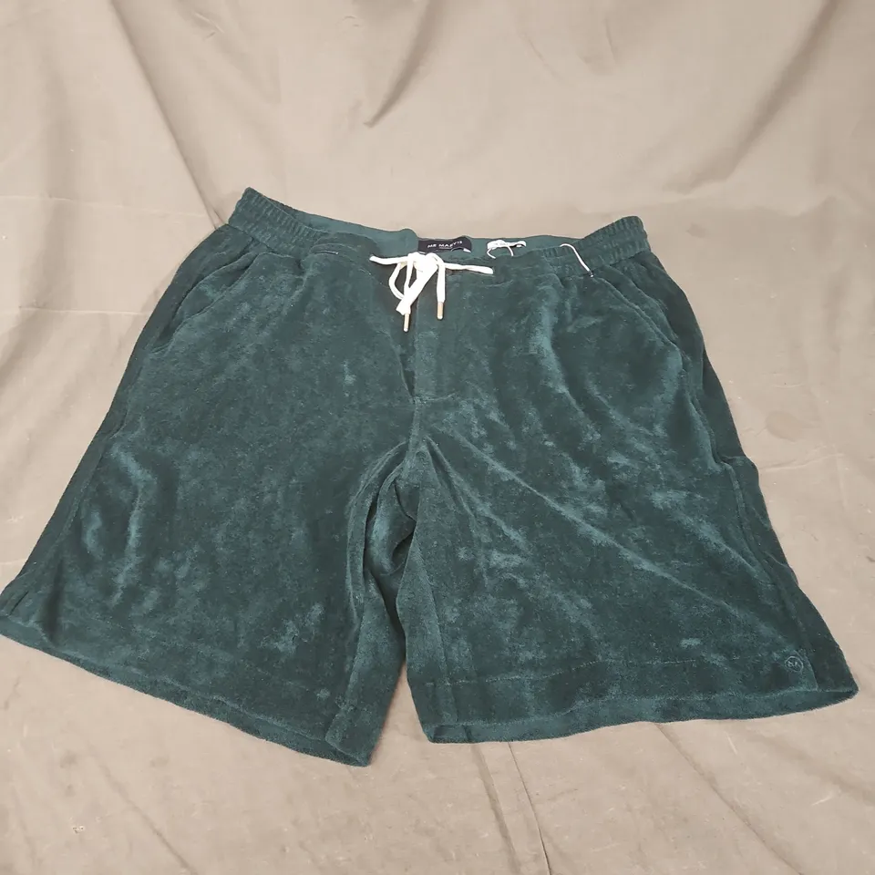 MR MARVIS TERRIES MEN’S SHORTS – TEAL VELOUR, DRAWSTRING, XL