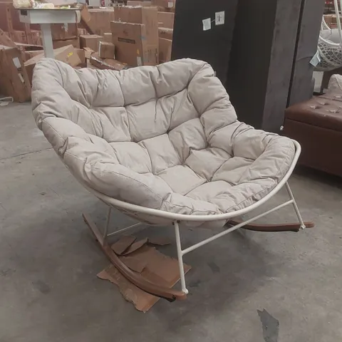 GRANDPATIO OUTDOOR ROCKING POWDER COATED STEEL CHAIR WITH CUSHION