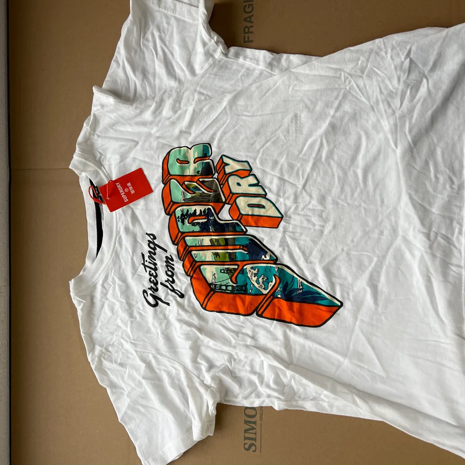 SUPERDRY MENS SIZE XL WHITE T-SHIRT