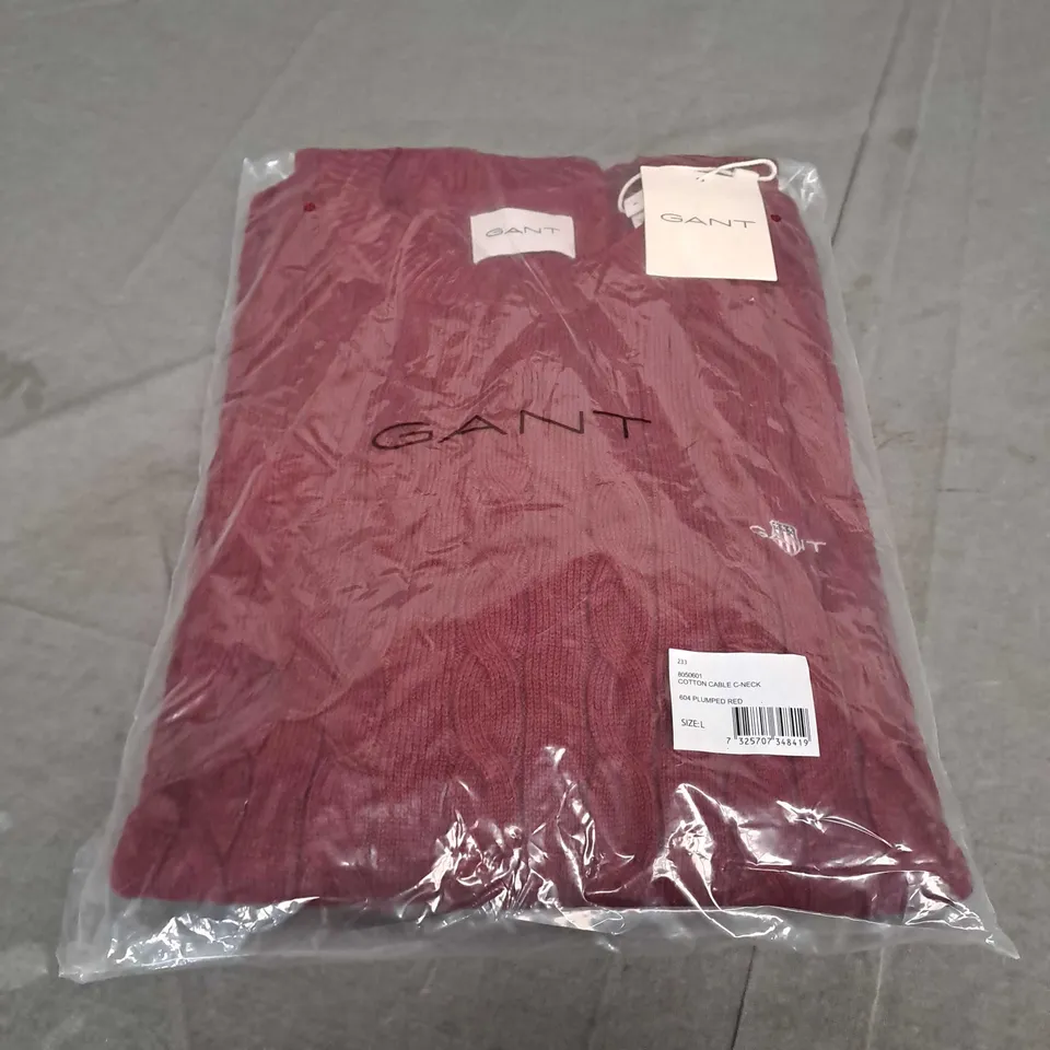 SEALED GANT COTTON CABLE C-NECK IN LARGE