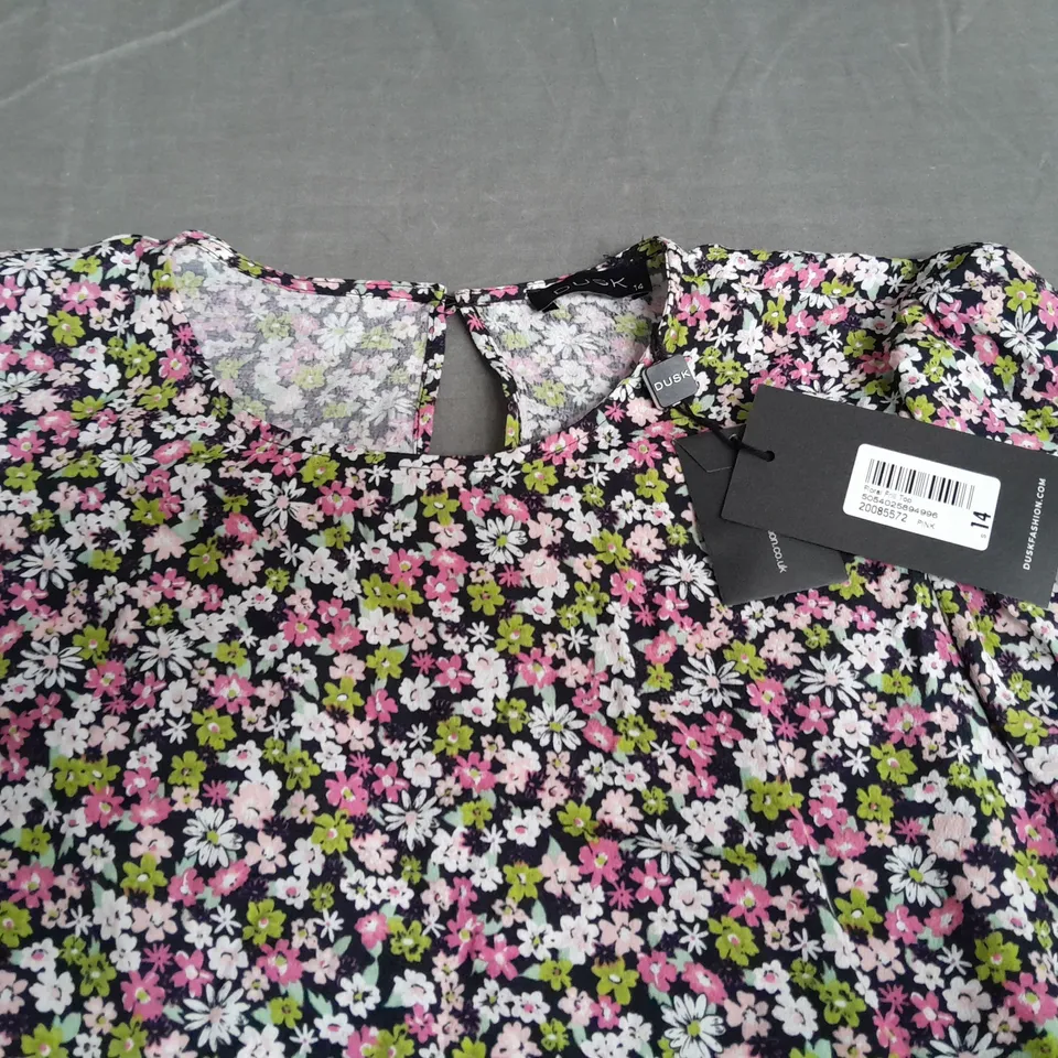 DUSK FLORAL FRILL TOP - 14