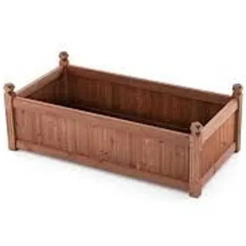 BOXED COSTWAY RUSTIC BROWN WOODEN RAISED GARDEN BED