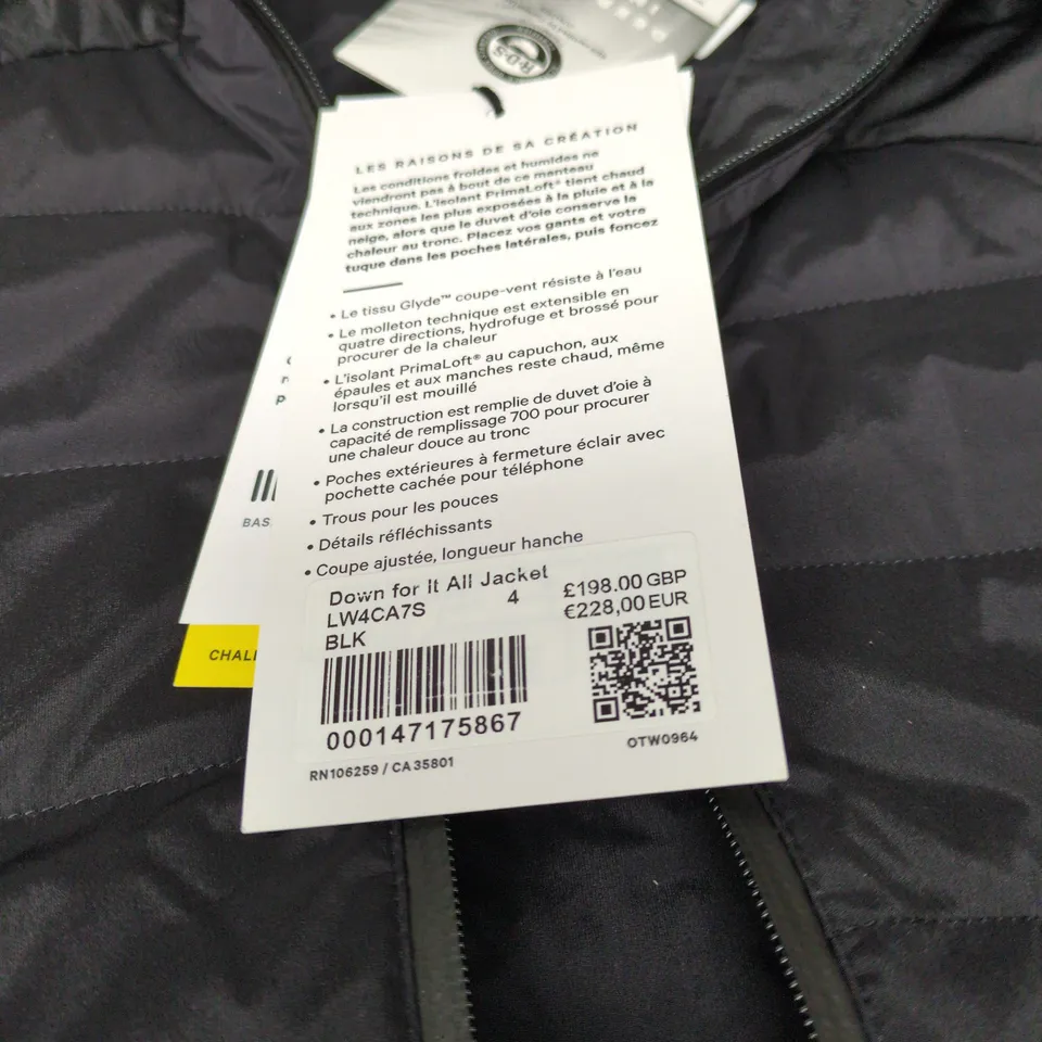 LULULEMON WOMEN'S HOODED JACKET – BLACK, SIZE 4