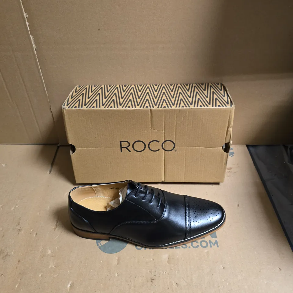 ROCO BLACK LEATHER OXFORD SHOES – MEN'S BROGUE - UK SIZE 7 