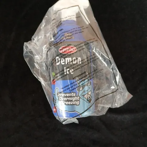 TOTE OF APPROXIMATELY 10 SEALED- DEMON ICE OVERNIGHT FREEZE PROTECTION LIQUID.