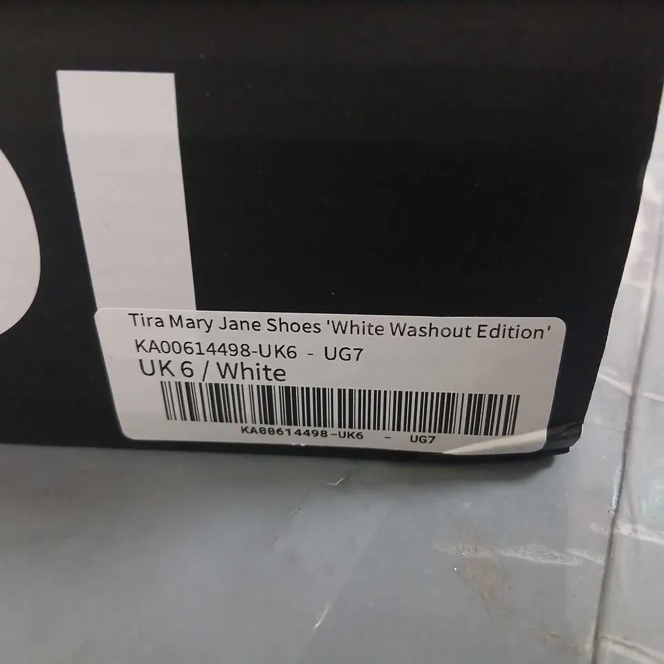 KOI TIRA MARY JANE SHOES 'WHITE WASHOUT EDITION' – UK6, WHITE