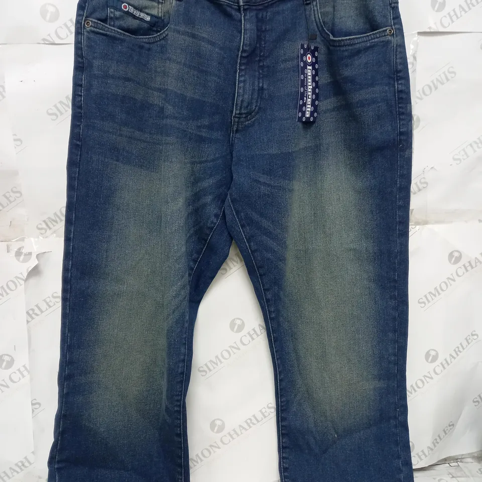 LAMBRETTA NAVY DENIM JEANS STRAIGHT FIT - SIZE 34R