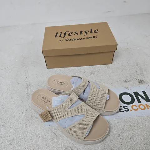 LIFESTYLE BY CUSHION-WALK SIMONE BEIGE SANDALS – UK 8