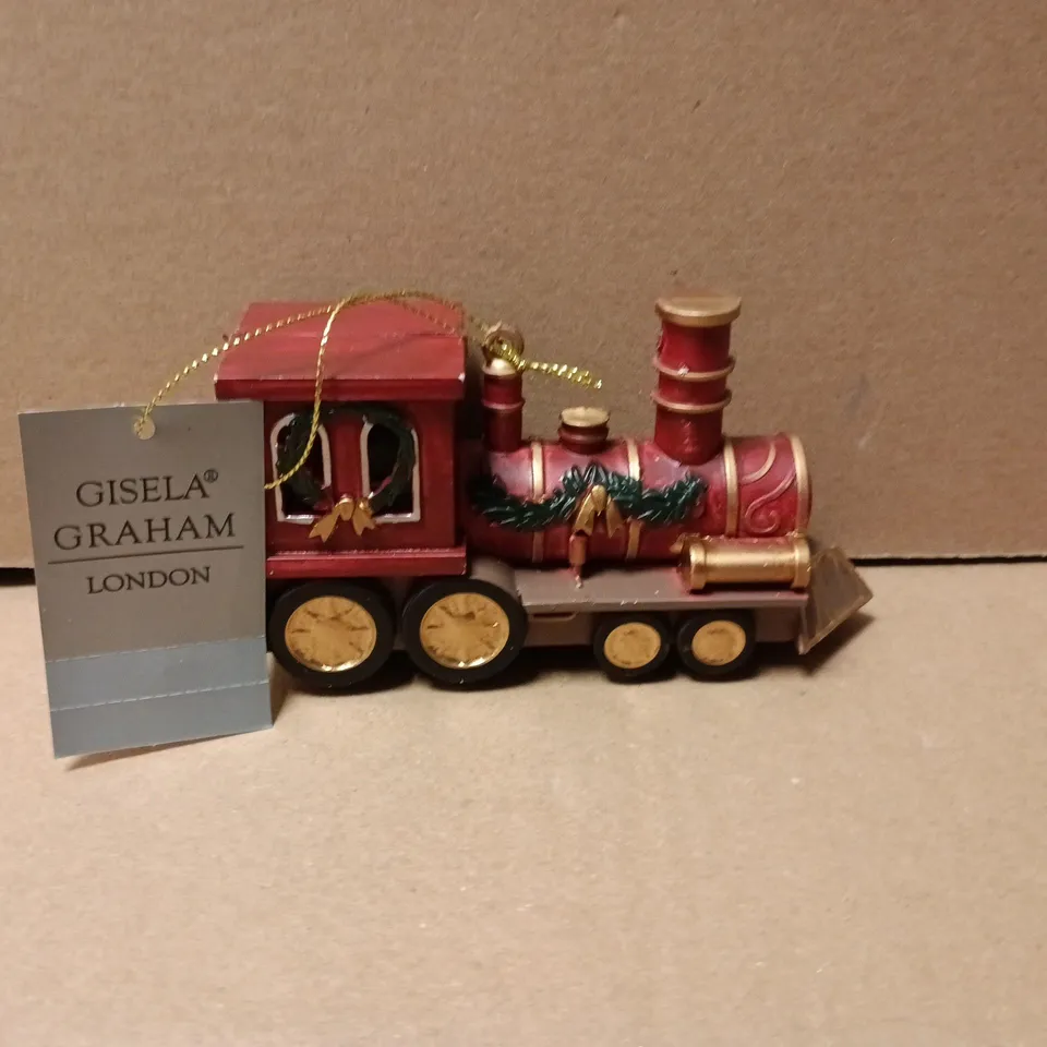 LOT OF 12 AS NEW GISELLA GRAHAM TRAIN THEMED HANGING TREE DECORATIONS