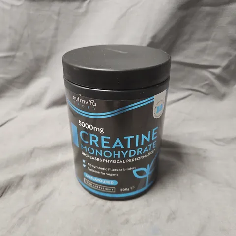 NUTRAVITA SPORT CREATINE MONOHYDRATE 5000MG UNFLAVOURED POWDER – 500G